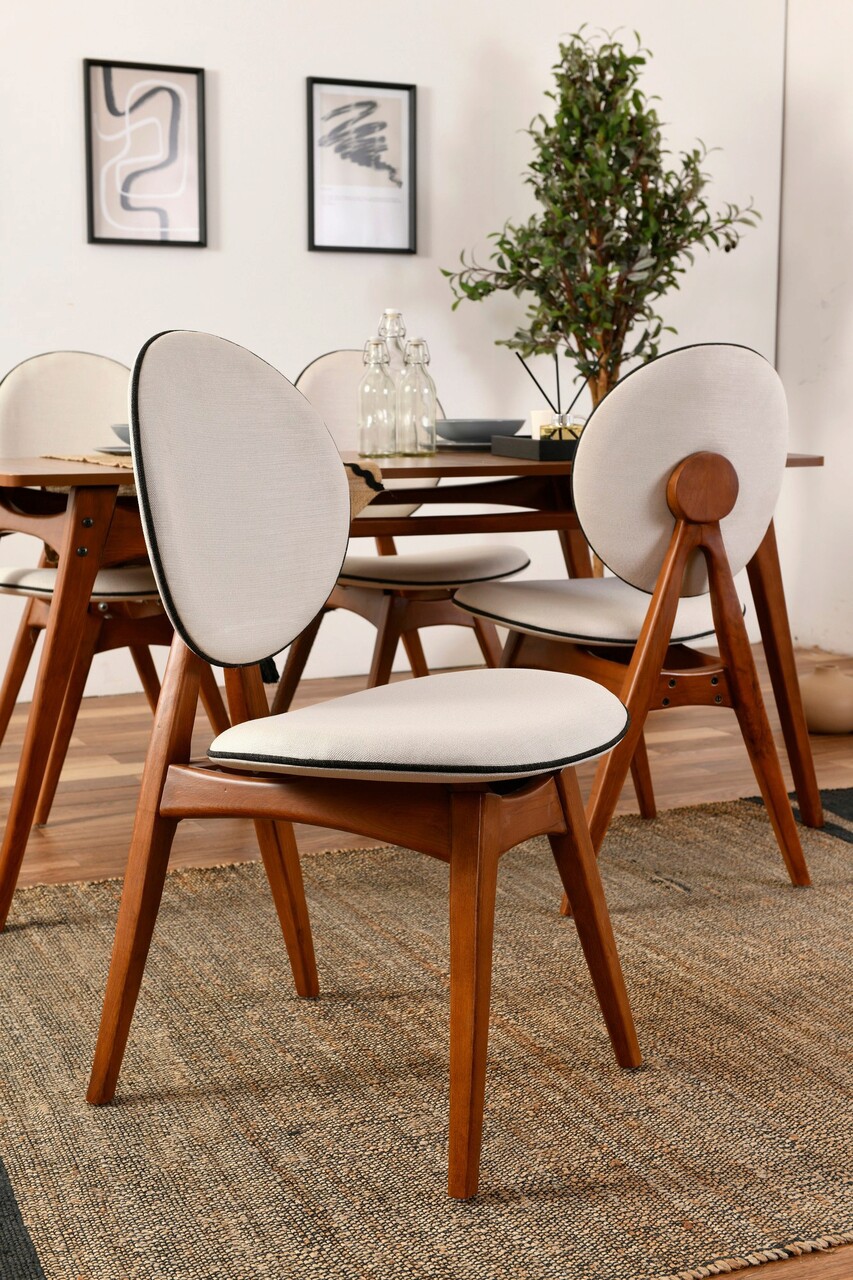 Set 2 scaune, Vow Chair, Touch v2, 54 x 93 x 55 cm, lemn de carpen, crem - imagine 7